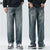 2024 Autumn and Winter Baggy Jeans For Men Wide Leg Pants Loose Straight Streetwear Mens Desinger Clothing Full Length Trousers 