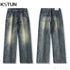 KSTUN Loose Jeans Men Baggy Pants Wide Leg Retro Blue Streetwear Men's Clothing Male Denim Trousers Cowboys Brand Jeans Homme