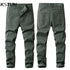 KSTUN Men Fashion Green Pants Straight Cut Men's Luxury Clothing Stretch Full Length Mens Trousers Gray Male Pants Large Size 40