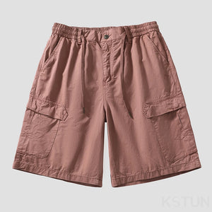 2024 Summer Casual Shorts Pants Men Wide Leg Loose Fit Khaki Black Pink Baggy Shorts For Man Cargo Pants Outdoor Beach Pants 