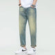 Stretch Jeans Men Harem Pants Retro Blue Tapered 2024 Summer Ankle Length Streetwear Scratches Men's Clothing Cropped Jeans 