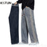 Winter Warm Jeans Men Baggy Pants Loose Wide Leg Denim Pants Thicken Fleece Striped Mens Desinger Clothing Men's Trousers Cowboy