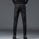 KSTUN Winter Black Jeans Men Warm Jeans Stretch Thicken Fleece Denim Pants Skinny Men's Trousers Fashion Desinger Mens Clothing 