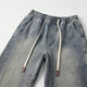 Retro Blue Jeans Men Baggy Pants Loose Fit Man Wide Leg Trousers Vintage Strawstring Fashion Desinger Striped Mens Clothing Boys 