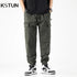 Harem Pants Men Joggers Cargo Pants 2024 Loose Tapered Casual Outdoors Pants Fake Zipper Male Sweatpants Ankle Banded Streetwear