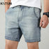 2024 Summer Shorts Jeans Stretch New Men's Shorts Retro Washed Blue Gray Trendy Streetwear Casual Male Shorts Hip Hop Kpop