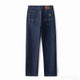 KSTUN Business Casual Jeans For Men Solid Blue Straight Cut Regular Fit Male Denim Pants 2024 New Arrival Full Length Trousers 