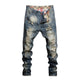 Ripped Jeans for Men Straight Loose Fit 2023 Spring and Summer Hollow Out Street Wear Hip Hop Pants Men's Biker Jeans Distressed 