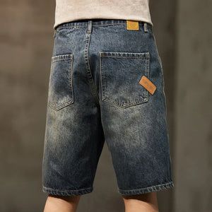 Men Summer Short Jeans Denim Shorts Loose Fit Wide Leg Baggy Jeans Knee Length Pants Casaul Large Size Oversized 42 Men's Shorts 