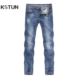 KSTUN Mens Jeans 2024 Spring Autumn Business Casual Straight Slim Fitness Elastic Blue Gentleman Trousers Cowboys Jean Hombre 