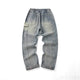 Retro Blue Jeans Men Baggy Pants Loose Fit Man Wide Leg Trousers Vintage Strawstring Fashion Desinger Striped Mens Clothing Boys 