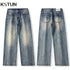 KSTUN Baggy Pants Men Wide Leg Jeans Loose Casual Streetwear Men's Trousers Light Blue Denim Clothes Jeans For Men Big Size 40