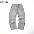 KSTUN Baggy Jeans Men Loose Fit Wide Leg Pants Casual Strawstring Male Denim Pants Retro Blue Men'Clothing Vintage Elastic Waist