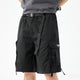 2024 Men Summer Shorts Pants Black Cargo Shorts Wide Leg Loose Fit 100% Cotton Fashion Striped Desinger Overalls New Kpop 