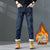 KSTUN Warm Jeans For Men Thicken Fleece