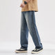 Wide Leg Jeans Men Baggy Pants Summer Straight Cut Loose Fit Blue Male Denim Pants Streetwear Men's Clothes Fashion Size Striped 