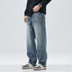 2024 Autumn Loose Jeans Men Baggy Pants Wide Leg Straight Men's Trousers Light Blue Fashion Pockets Deisnger Clothing Streetwear 