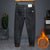 Men Jeans With Fleece Harem Pants Slim Stretch Thicken 2024 Winter Jeans Black Fashion Pockets Tapered Mens Clothing Trousers 