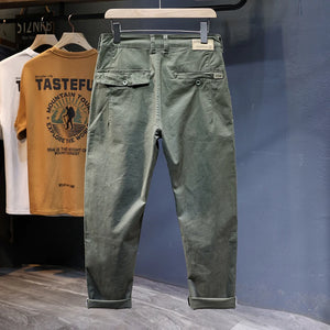 KSTUN Men Baggy Straight Leg Harem Pants Stretch Loose Fit Green Khaki Men's Clothing Full Length Trousers Trendy New Man Kpop 