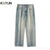 KSTUN Mens Baggy Jeans Wide Leg Pants Light Blue Loose Fit Men's Trousers Casual 2024 New Kpop Male Denim Clothing Streetwear 