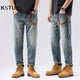 2024 Men Jeans 100% Cotton Loose Fit Fashion Pockets Desinger Saches Male Ankle Length Harem Pants Taper Streetwear Casual 