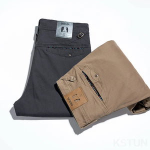 KSTUN Casual Pants For Men Stretch Straight Business Pants Daily Men's Trousers Mens Clothing Trendy Oversized  2025 Spring New 