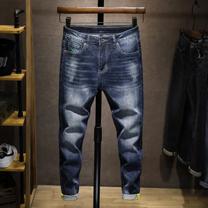 Mens Jeans Brand Slim Fit Blue Stretch Jeans 2022 Spring And Autumn Men's Clothing Streetwear Male Denim Pants Long Trousers 