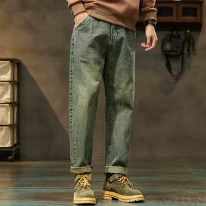 2024 Autumn Men's Jeans Men Harem Pants Denim Loose Fit Baggy Pants Retro Blue Casual Mens Clothing Streetwear Cowboys Oversized 