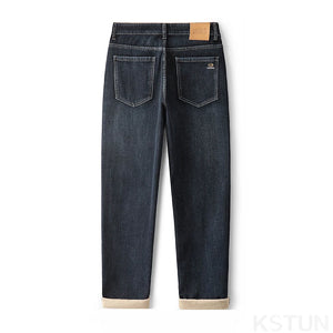 KSTUN Winter Jeans Men Fleece