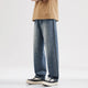 Wide Leg Jeans Men Baggy Pants Summer Straight Cut Loose Fit Blue Male Denim Pants Streetwear Men's Clothes Fashion Size Striped 