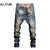 Ripped Jeans for Men Straight Loose Fit 2023 Spring and Summer Hollow Out Street Wear Hip Hop Pants Men's Biker Jeans Distressed 