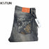 KSTUN Men Jeans Brand Straight Cut Gray Vintage Streetwear Fashion Back Pockets Desinger Printing Men's Clothing Trousers Hombre