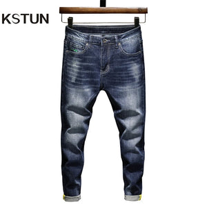 Mens Jeans Brand Slim Fit Blue Stretch Jeans 2022 Spring And Autumn Men's Clothing Streetwear Male Denim Pants Long Trousers 