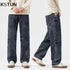 2024 Autumn Baggy Pants Men Jeans Brand Loose Wide Leg Pants Blue Snow Wash Men's Trousers Clothes Vintage Casual Hip Hop Jeans