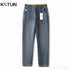 KSTUN Men's Jeans Brand Stretch Slim Straight Retro Blue Men Denim Pants Casual Streetwear Men's Clothing Trousers Spring Autumn