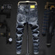 Biker Jeans Men Dark Blue Stretch Slim Fit Ripped Distressed Streetwear Denim Pants Casual Retro Man Trousers Hiphop Jean Homme 