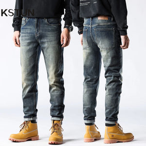 Straight Jeans For Men Denim Pants Stretch Casual Streetwear Men's Clothing Full Length Trousers 2024 Autumn High Quality Jeans 