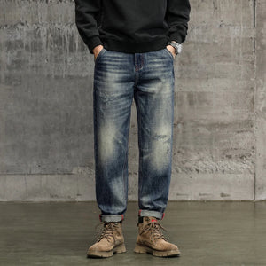 Hip Hop Jeans Men Harem Pants Loose Fit Distressed Baggy Pants Vintage Male Denim Trousers Men's Clothing Streetwear 2023 Autumn 