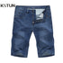 Summer Denim Shorts For Men Jeans Straight Cut Business Casual Ultrathin Stretch Fashion Pockets Men's Cropped Pants Cowboys