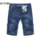 Summer Denim Shorts For Men Jeans Straight Cut Business Casual Ultrathin Stretch Fashion Pockets Men's Cropped Pants Cowboys 