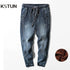 KSTUN 2024 Winter Jeans Men Warm Pants Fleece Joggers Jeans Harem Pants Thicken Stretch Streetwear Denim Trousers Large Size 42