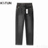 KSTUN Men's Jeans Black Gray Stretch Slim Straight Regular Fit Men Denim Pants Casaul Trousers Spring And Autumn High Quality