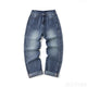 KSTUN Wide Leg Jeans Men Baggy Pants Straight Cut Loose Fit Blue Male Denim Pants Streetwear Men's Clothing Fashion Side Striped 