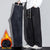 Black Jeans Men Baggy Pants Winter Straight Loose Thicken Fleece Denim Pants Men's Trousers Side Stripe Streetwear Elastic Waist 