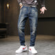 Men's Jeans Pants Hip Hop Streetwear Men Harem Pants Denim Trousres Loose Fit Retro Blue Streetch Patchwork Male Jeans Hombre 