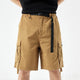 2024 Men Summer Shorts Pants Black Cargo Shorts Wide Leg Loose Fit 100% Cotton Fashion Striped Desinger Overalls New Kpop 