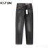 KSTUN Harem Jeans Men Pants Slim Fit Stretch Grey Denim Pants Man Jeans Streetwear Men's Clothing Trousers Autumn 2024 New Kpop