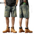 Moto & Biker Jeans For Men Denim Shorts 2024 Summer Shorts Loose Fit Hip Hop Ripped Jeans Distressed Hollow Out Knee Length Pant