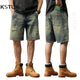 Moto & Biker Jeans For Men Denim Shorts 2024 Summer Shorts Loose Fit Hip Hop Ripped Jeans Distressed Hollow Out Knee Length Pant 