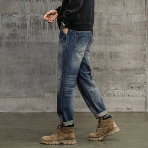 Hip Hop Jeans Men Harem Pants Loose Fit Distressed Baggy Pants Vintage Male Denim Trousers Men's Clothing Streetwear 2023 Autumn 